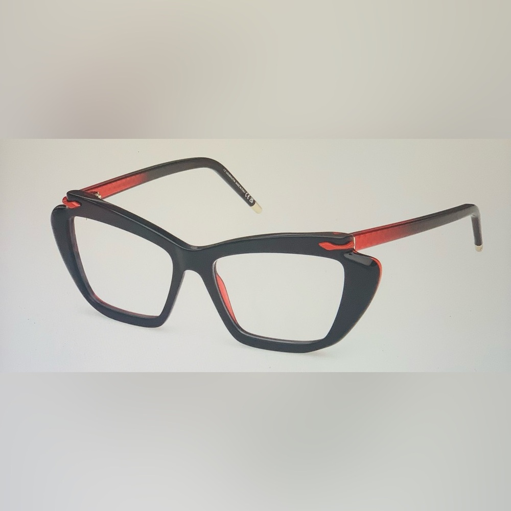 Christian Louboutin Black and Red Cat-Eye Glasses
